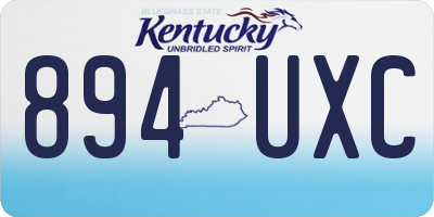 KY license plate 894UXC