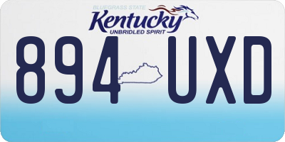KY license plate 894UXD
