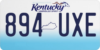 KY license plate 894UXE