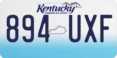 KY license plate 894UXF