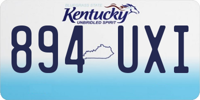 KY license plate 894UXI