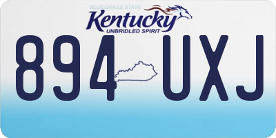 KY license plate 894UXJ