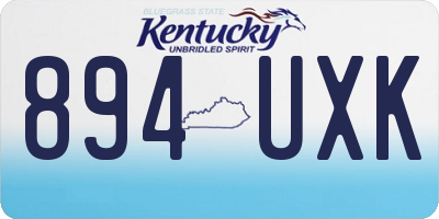 KY license plate 894UXK