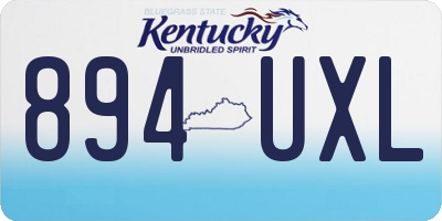 KY license plate 894UXL