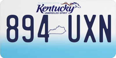 KY license plate 894UXN
