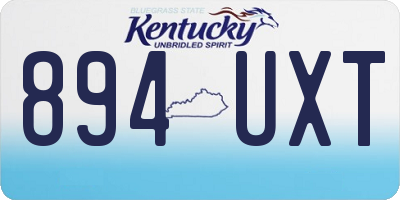 KY license plate 894UXT