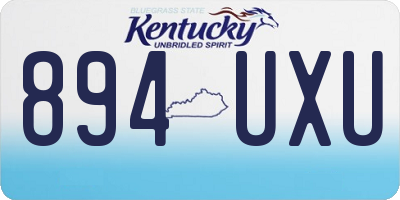 KY license plate 894UXU