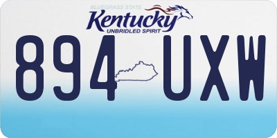 KY license plate 894UXW