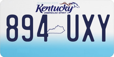 KY license plate 894UXY
