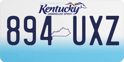 KY license plate 894UXZ