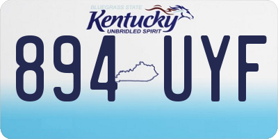 KY license plate 894UYF