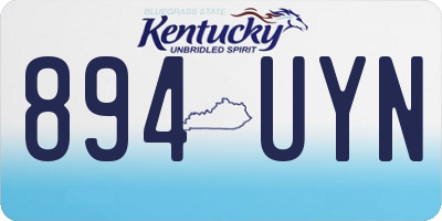 KY license plate 894UYN