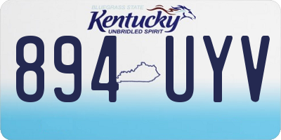 KY license plate 894UYV