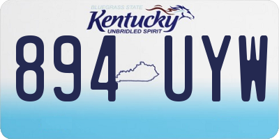 KY license plate 894UYW