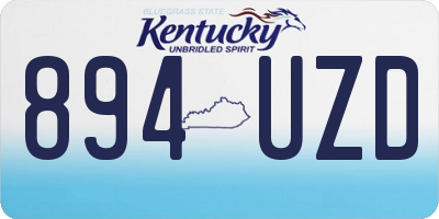 KY license plate 894UZD