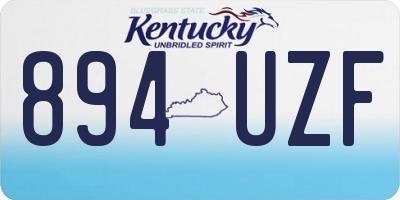 KY license plate 894UZF