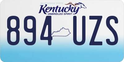KY license plate 894UZS