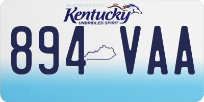KY license plate 894VAA
