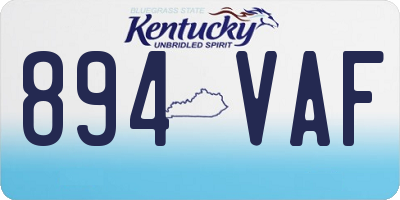 KY license plate 894VAF