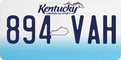 KY license plate 894VAH