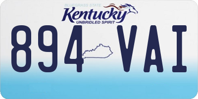 KY license plate 894VAI