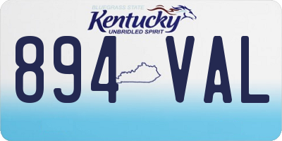 KY license plate 894VAL