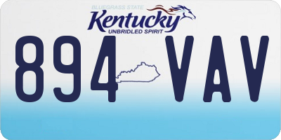 KY license plate 894VAV
