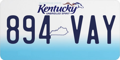 KY license plate 894VAY