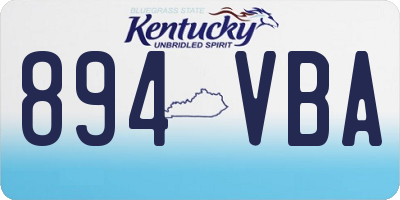KY license plate 894VBA