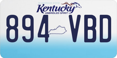KY license plate 894VBD