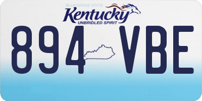 KY license plate 894VBE