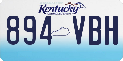 KY license plate 894VBH