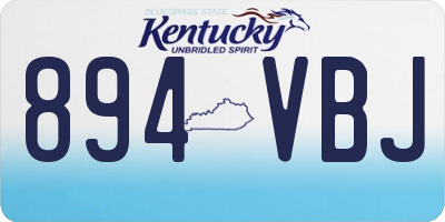 KY license plate 894VBJ