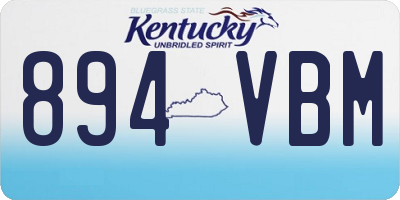 KY license plate 894VBM