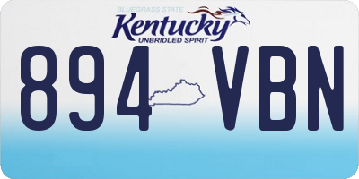 KY license plate 894VBN