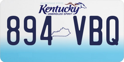 KY license plate 894VBQ