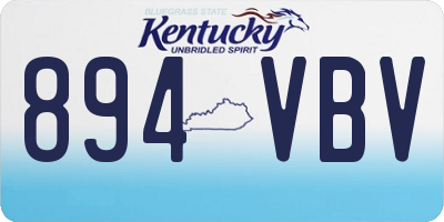 KY license plate 894VBV