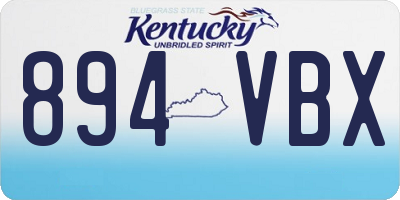 KY license plate 894VBX