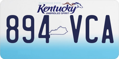 KY license plate 894VCA