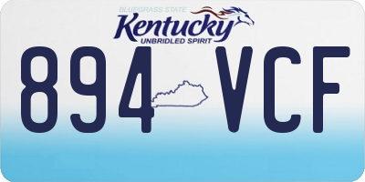 KY license plate 894VCF