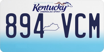 KY license plate 894VCM