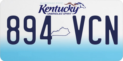 KY license plate 894VCN