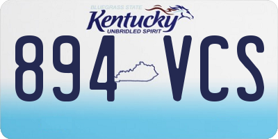 KY license plate 894VCS