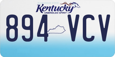 KY license plate 894VCV