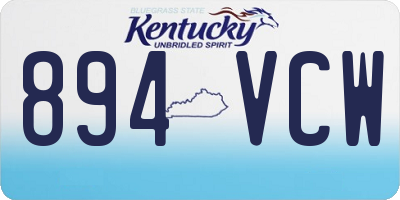 KY license plate 894VCW