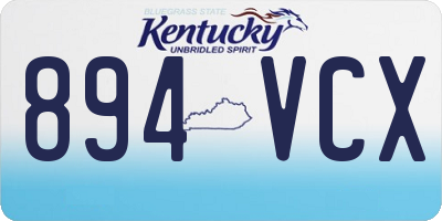 KY license plate 894VCX
