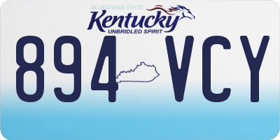 KY license plate 894VCY