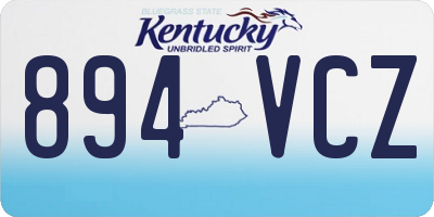 KY license plate 894VCZ