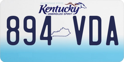 KY license plate 894VDA