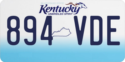 KY license plate 894VDE